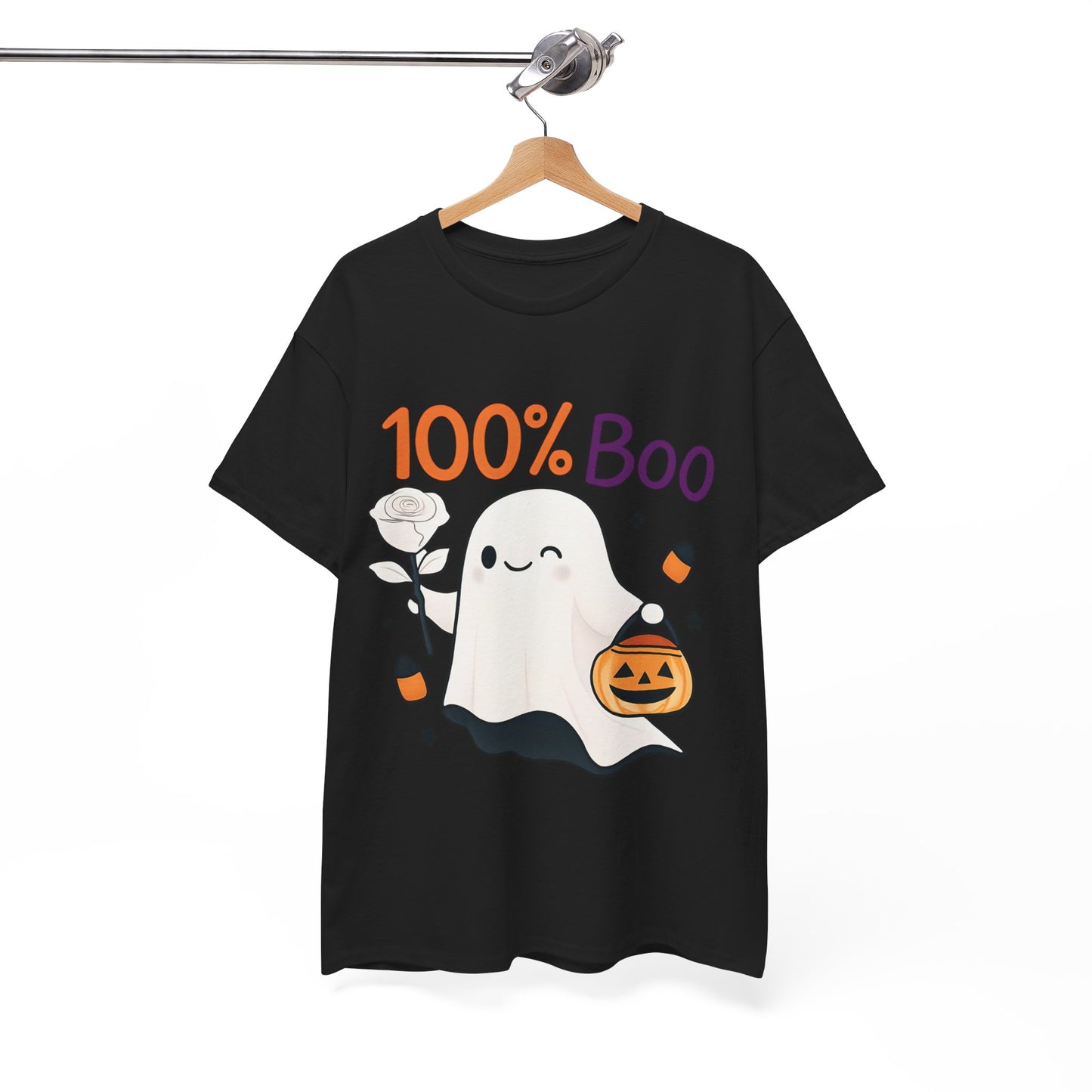 100% Boo Ghost Tee - Cute Halloween Unisex Shirt, Spooky T-Shirt, Halloween Costume Top, Fall Apparel, Ghost Lovers Gift