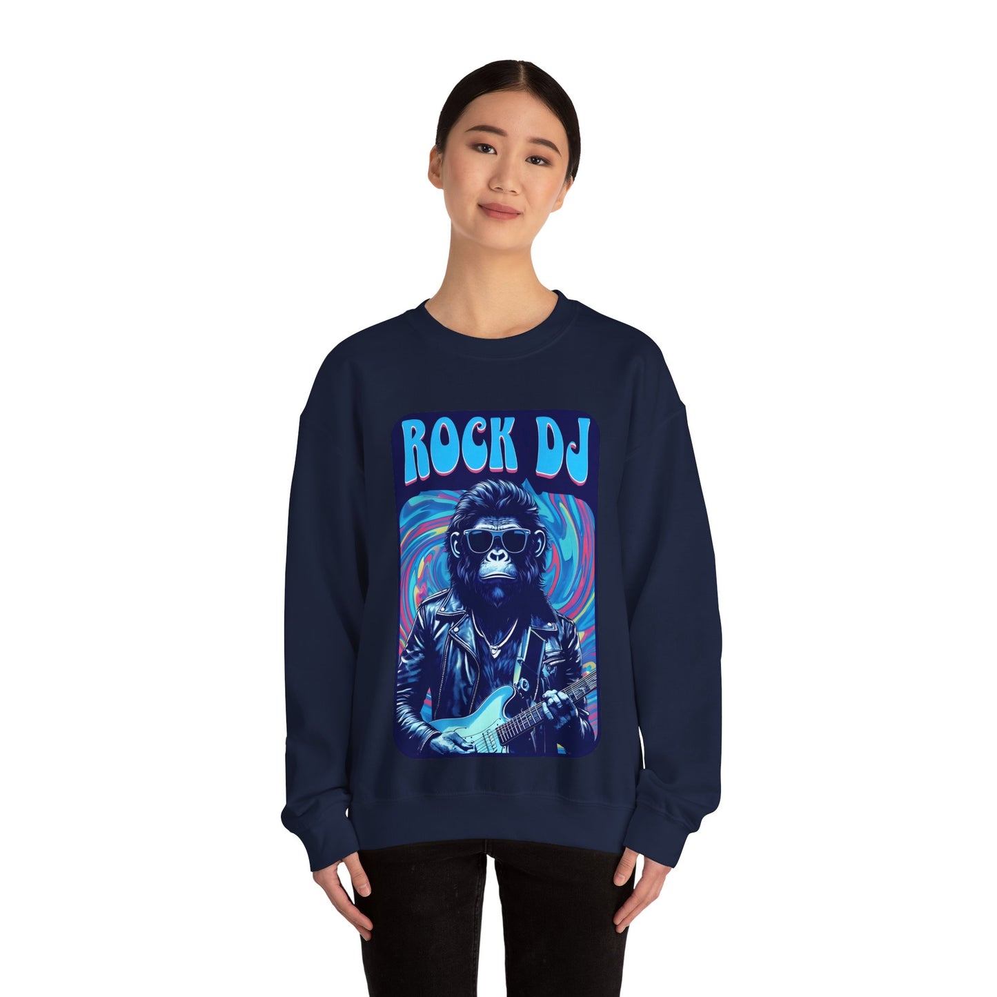 Rock DJ Ape Unisex Heavy Blend™ Rock DJ Ape Guitar, Cozy Music Lovers, Clothing, Warm Winter