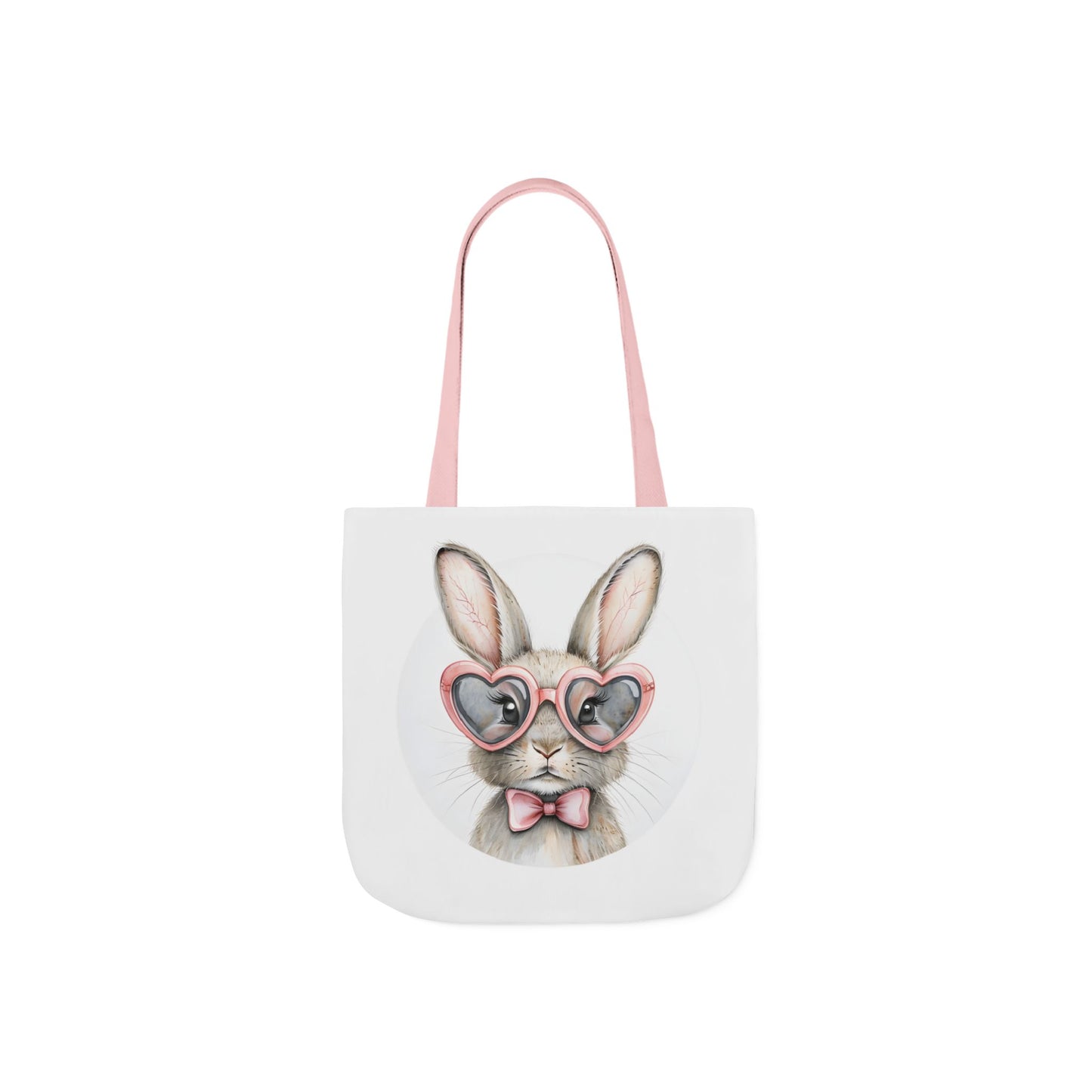 Cute Double Sided Bunny Canvas Tote Bag, Eco-Friendly Shopping Bag, Easter Gift, Spring Style Tote, Bunny Lover's Tote 3-Color Straps