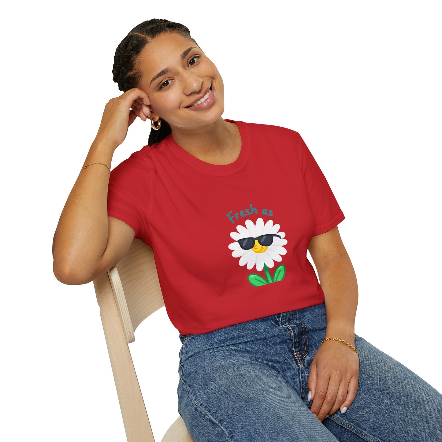 Fresh as a Daisy Unisex Softstyle T-Shirt, Floral Tee, Comfort Wear, Gift for Friends