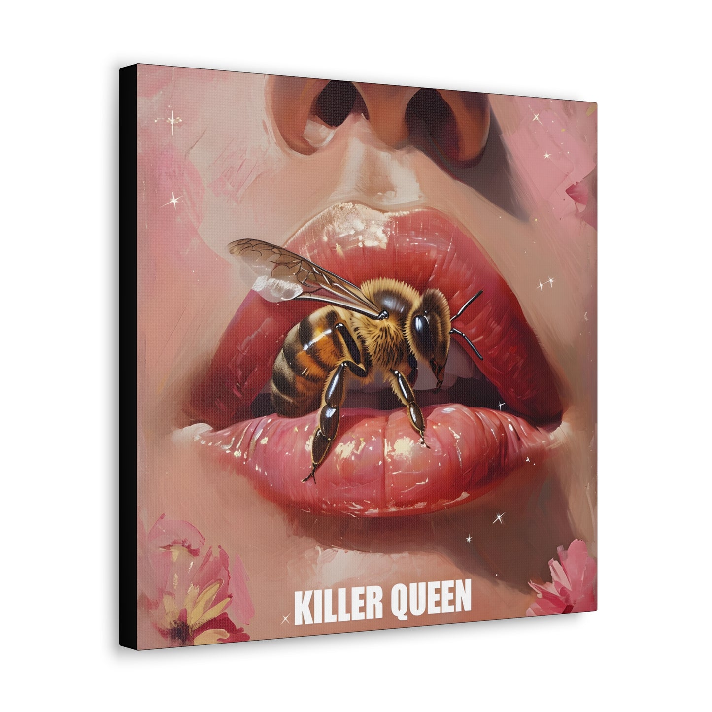 Surreal Killer Queen Canvas Art Print, Bold Wall Decor, Unique Gift for Her, Bee Lover Art, Vibrant Home Decor, Unique Design