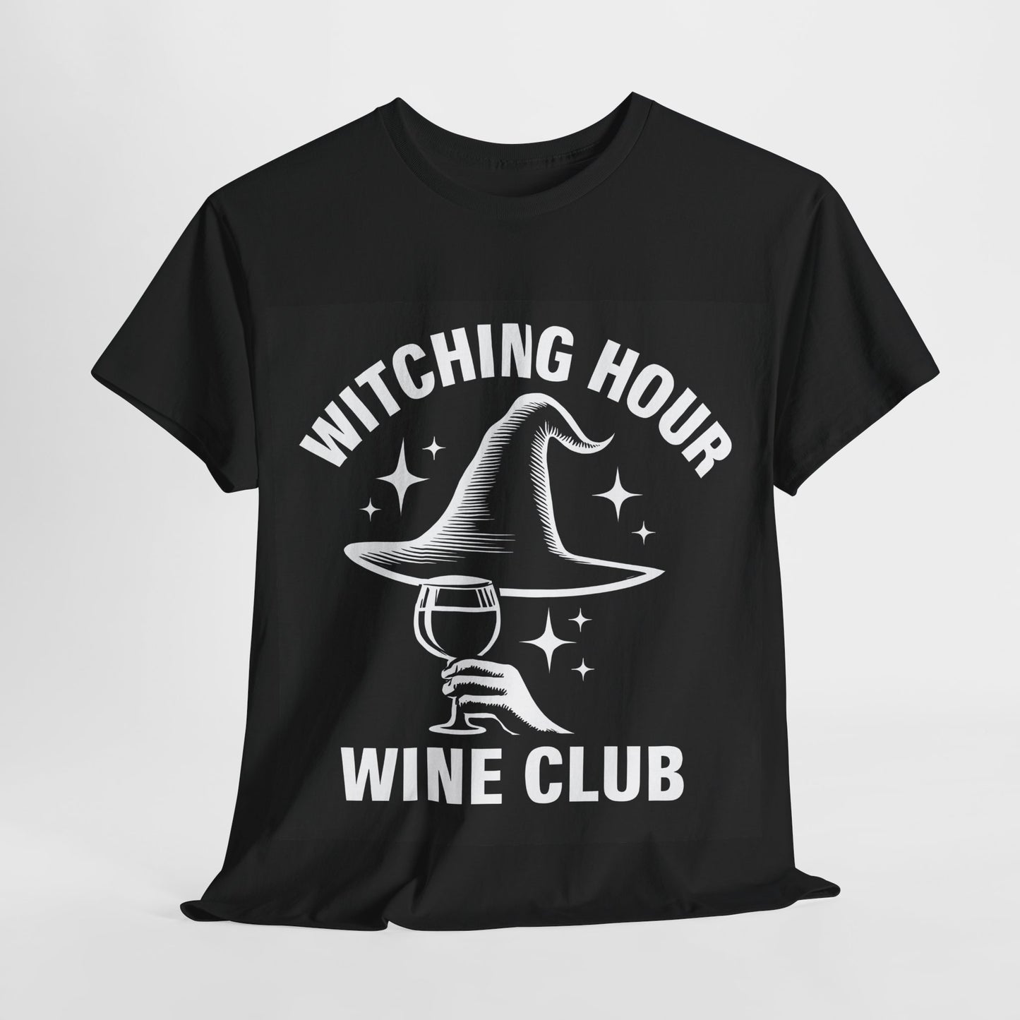 Witching Hour Wine Club Tee, Unisex Cotton Shirt, Cozy Halloween Apparel, Perfect Gift for Wine Lovers, Spooky Season Outfit