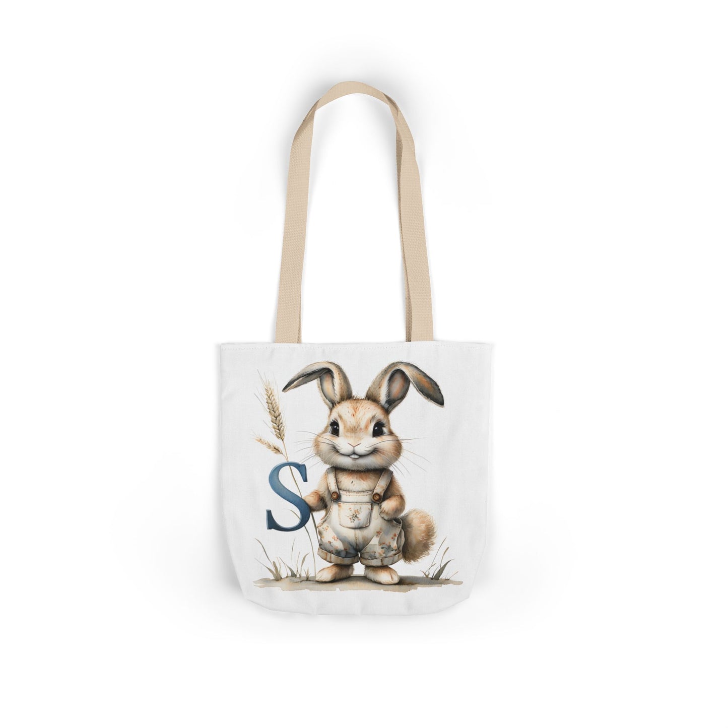 Adorable Letter S Bunny Canvas Tote Bag | Cute Easter Gift, Eco-Friendly Shopper, Spring Decor, Farmhouse Style