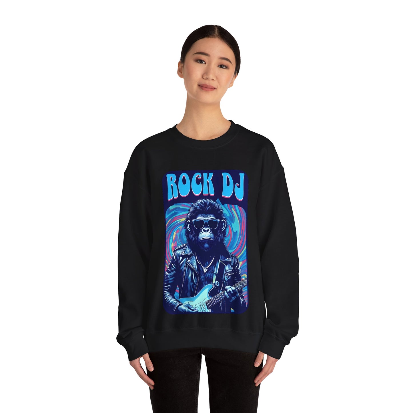 Rock DJ Ape Unisex Heavy Blend™ Rock DJ Ape Guitar, Cozy Music Lovers, Clothing, Warm Winter