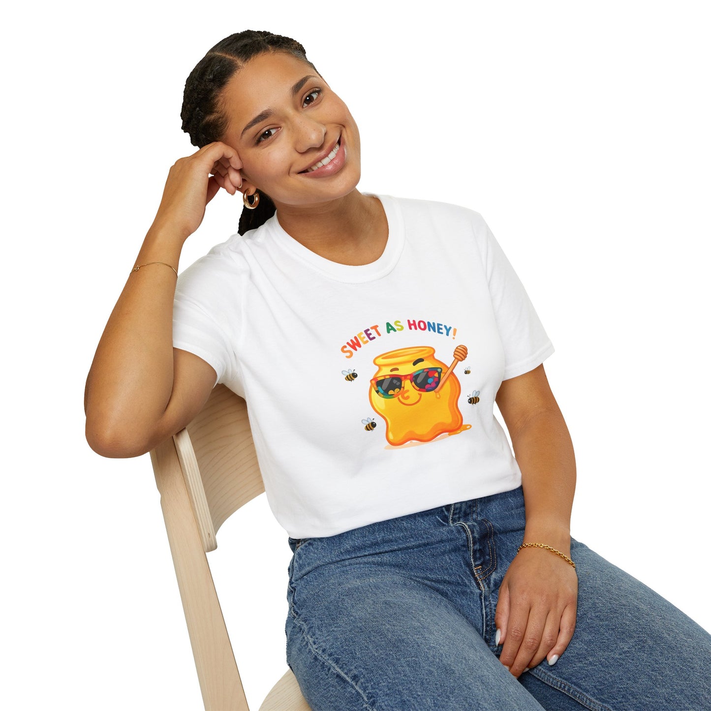 Sweet as Honey Unisex T-Shirt - Cute Graphic Tee, Casual Wear, Gift for Friends, Summer Fashion, Bee Lovers Gift