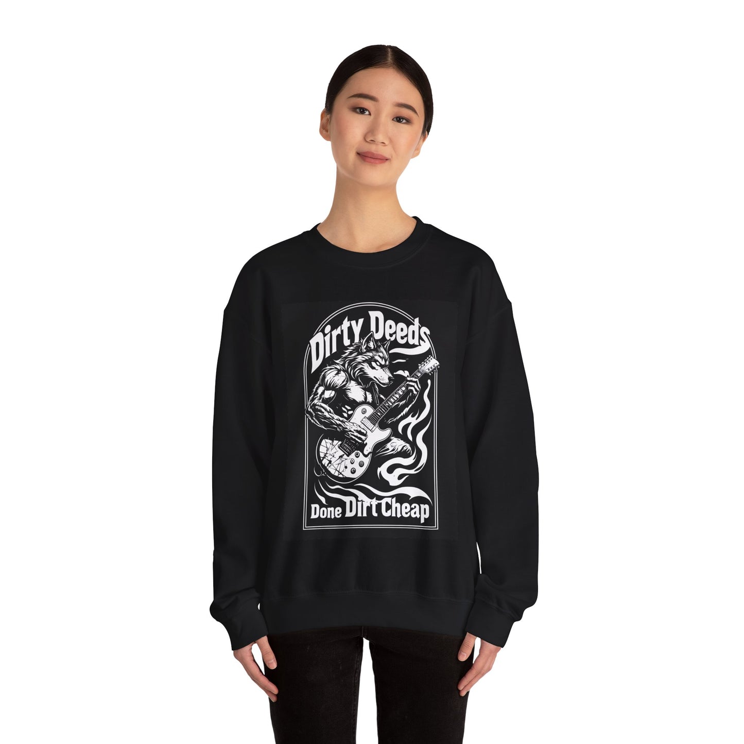 Dirty Deeds Unisex Heavy Blend, Unique, Fun, Crewneck Sweatshirt