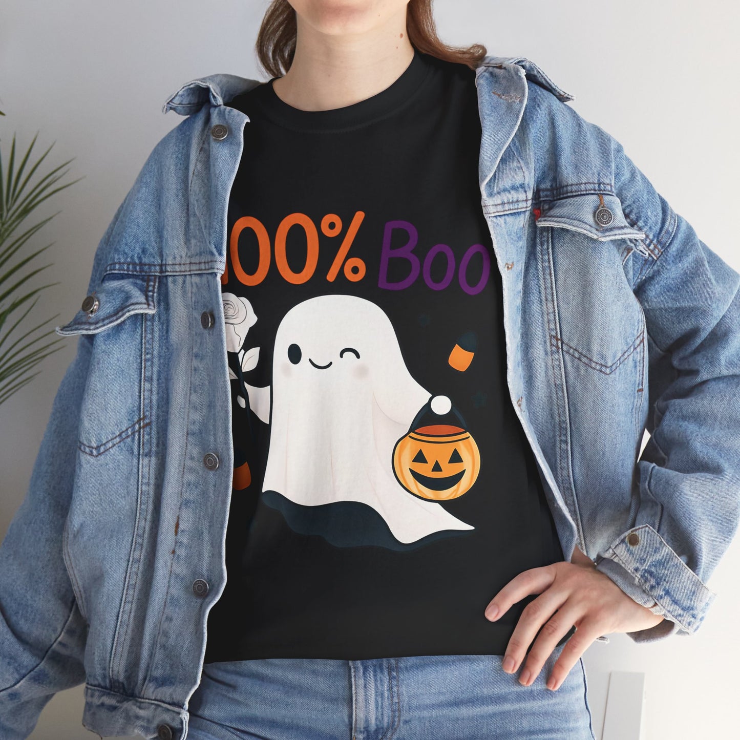 100% Boo Ghost Tee - Cute Halloween Unisex Shirt, Spooky T-Shirt, Halloween Costume Top, Fall Apparel, Ghost Lovers Gift