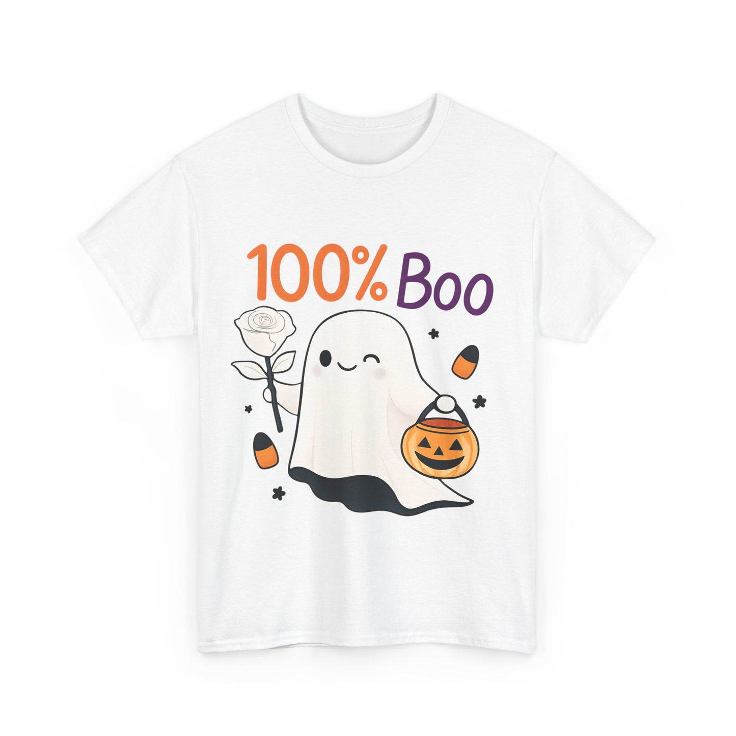 100% Boo Ghost Tee - Cute Halloween Unisex Shirt, Spooky T-Shirt, Halloween Costume Top, Fall Apparel, Ghost Lovers Gift