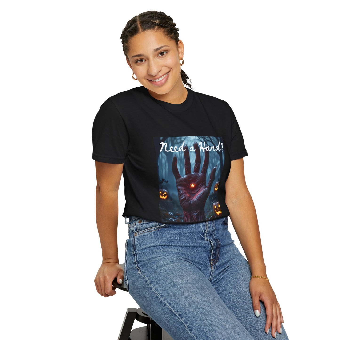 Spooky Need a Hand Halloween T-Shirt, Unisex Garment-Dyed Tee, Need a Hand Graphic Shirt, Fall Fashion, Halloween Party Wear, Gift for Horror Fans