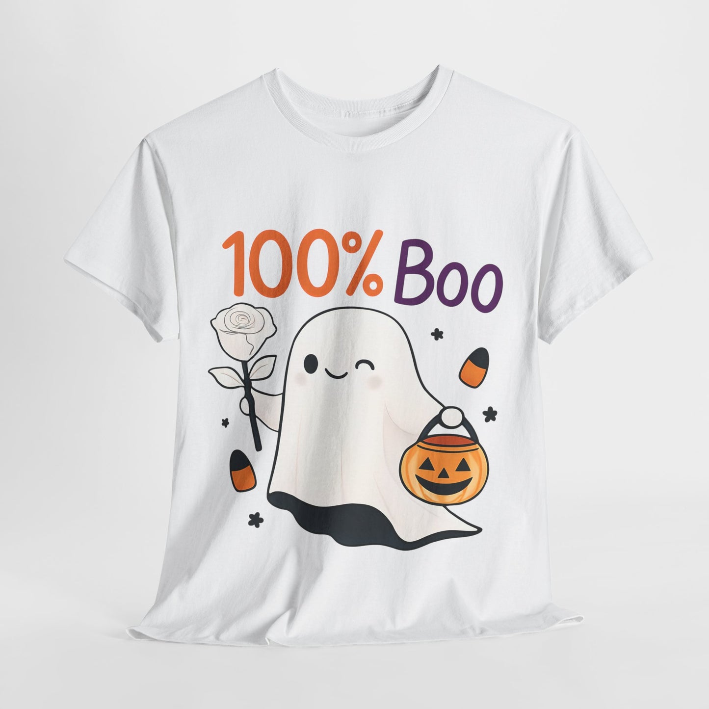 100% Boo Ghost Tee - Cute Halloween Unisex Shirt, Spooky T-Shirt, Halloween Costume Top, Fall Apparel, Ghost Lovers Gift