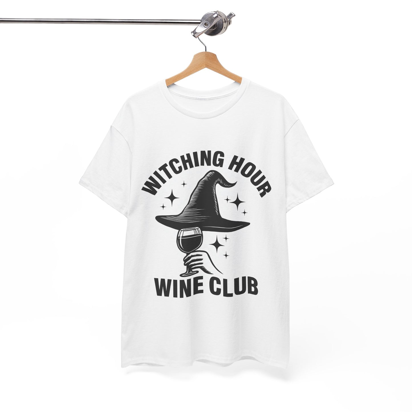 Witching Hour Wine Club Tee, Unisex Cotton Shirt, Halloween Apparel, Wine Lover Gift, Spooky Party Wear, Fun Casual Top