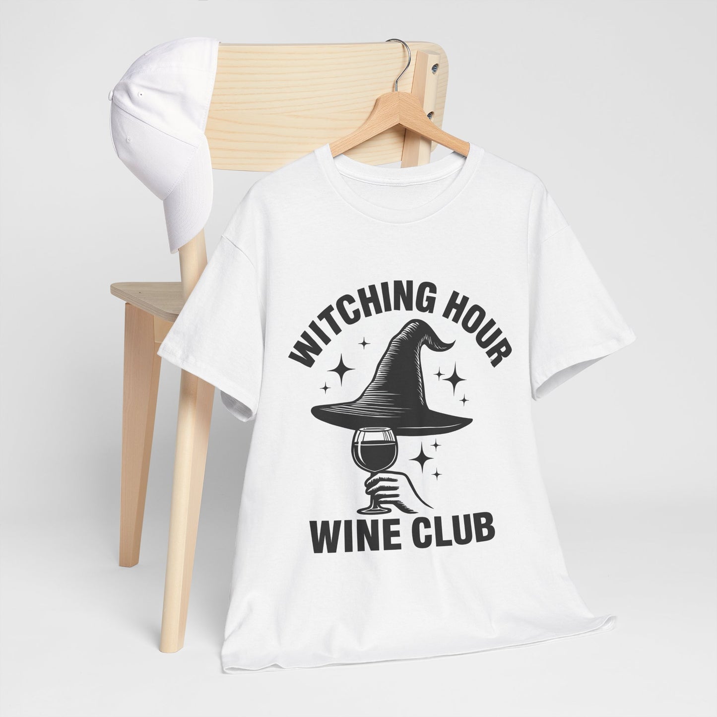 Witching Hour Wine Club Tee, Unisex Cotton Shirt, Halloween Apparel, Wine Lover Gift, Spooky Party Wear, Fun Casual Top
