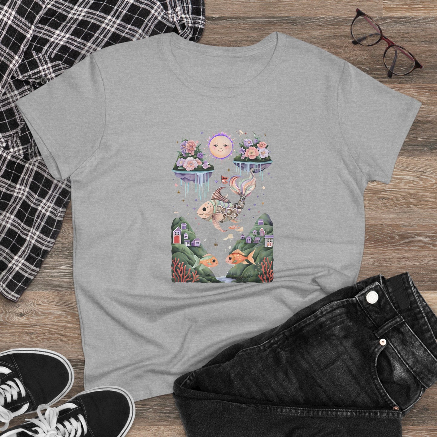 Whimsical Dreamcatcher Tee - Fun Graphic Cotton T-Shirt for Daydreamers, Casual Wear, Gift for Her, Summer Top, Unique Artwork