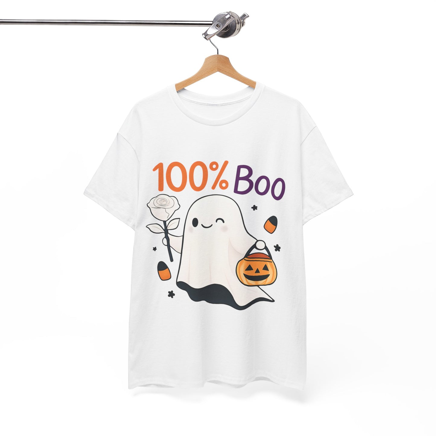 100% Boo Ghost Tee - Cute Halloween Unisex Shirt, Spooky T-Shirt, Halloween Costume Top, Fall Apparel, Ghost Lovers Gift