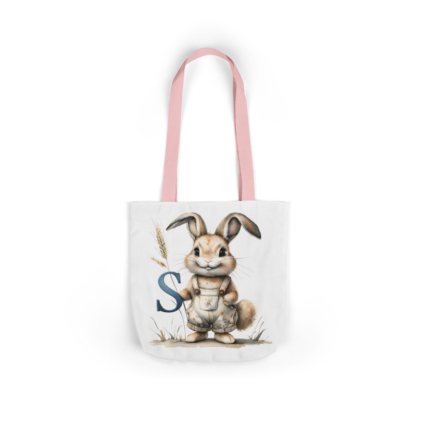 Adorable Letter S Bunny Canvas Tote Bag | Cute Easter Gift, Eco-Friendly Shopper, Spring Decor, Farmhouse Style