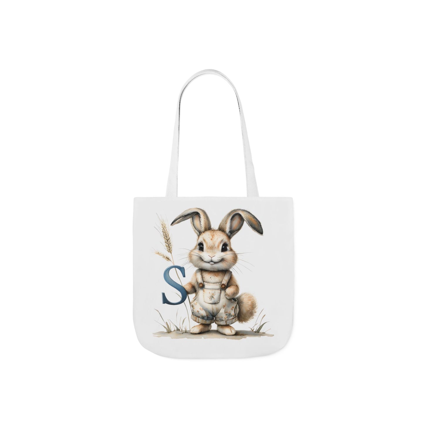 Adorable Letter S Bunny Canvas Tote Bag | Cute Easter Gift, Eco-Friendly Shopper, Spring Decor, Farmhouse Style