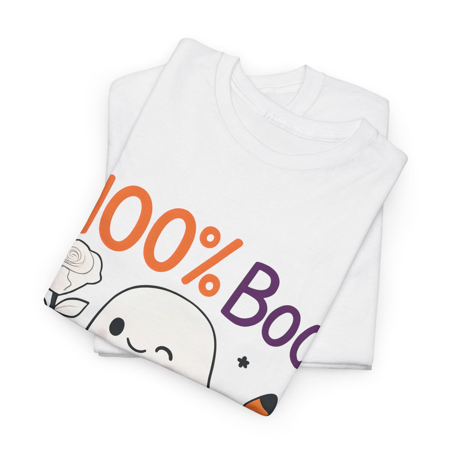 100% Boo Ghost Tee - Cute Halloween Unisex Shirt, Spooky T-Shirt, Halloween Costume Top, Fall Apparel, Ghost Lovers Gift