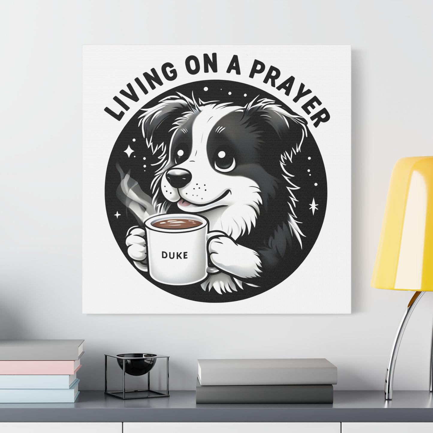 Music Inspired Canvas Art Classic, Border Collie, Duke, Dog Lover Gift, Cute Dog, Dog Mum Gift