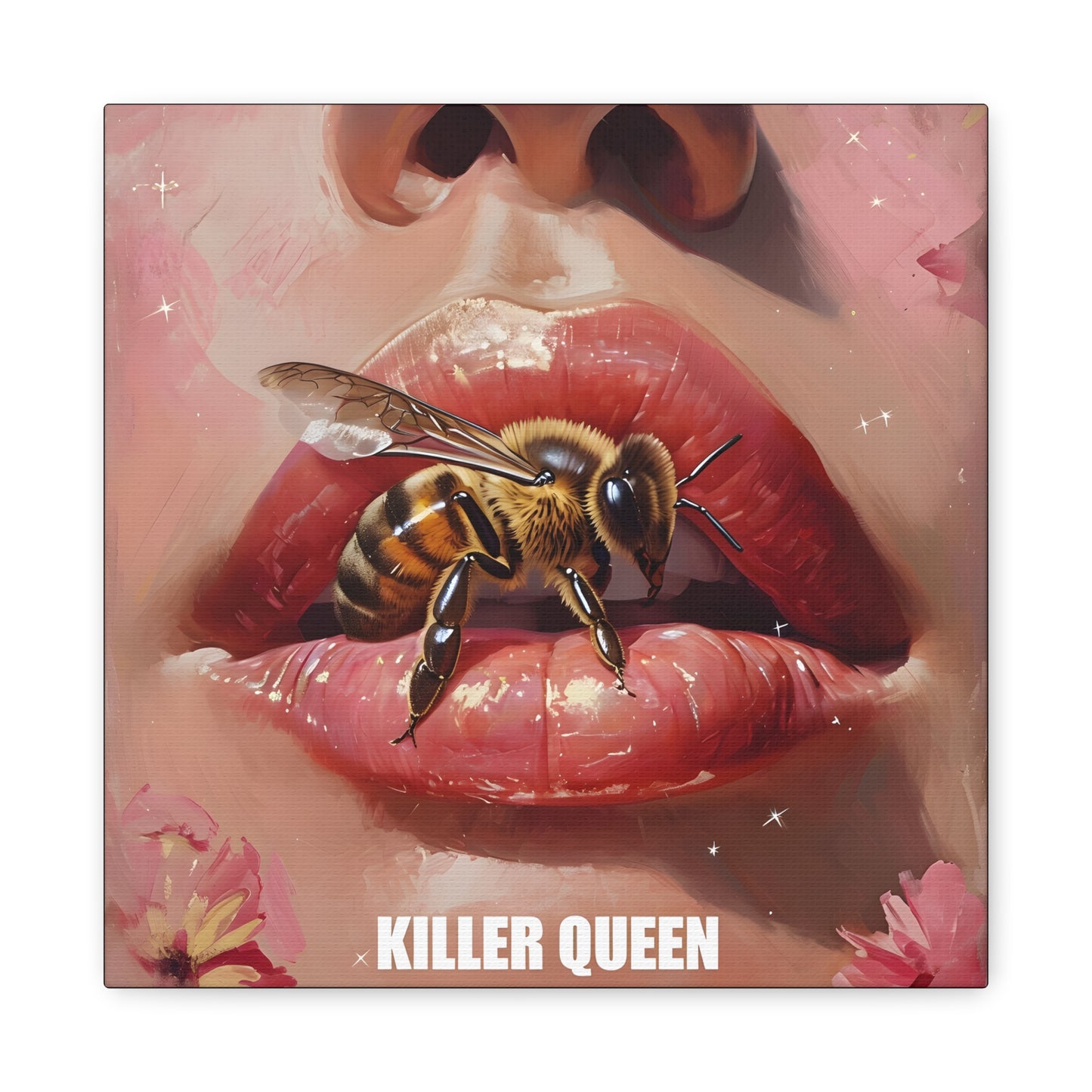 Surreal Killer Queen Canvas Art Print, Bold Wall Decor, Unique Gift for Her, Bee Lover Art, Vibrant Home Decor, Unique Design