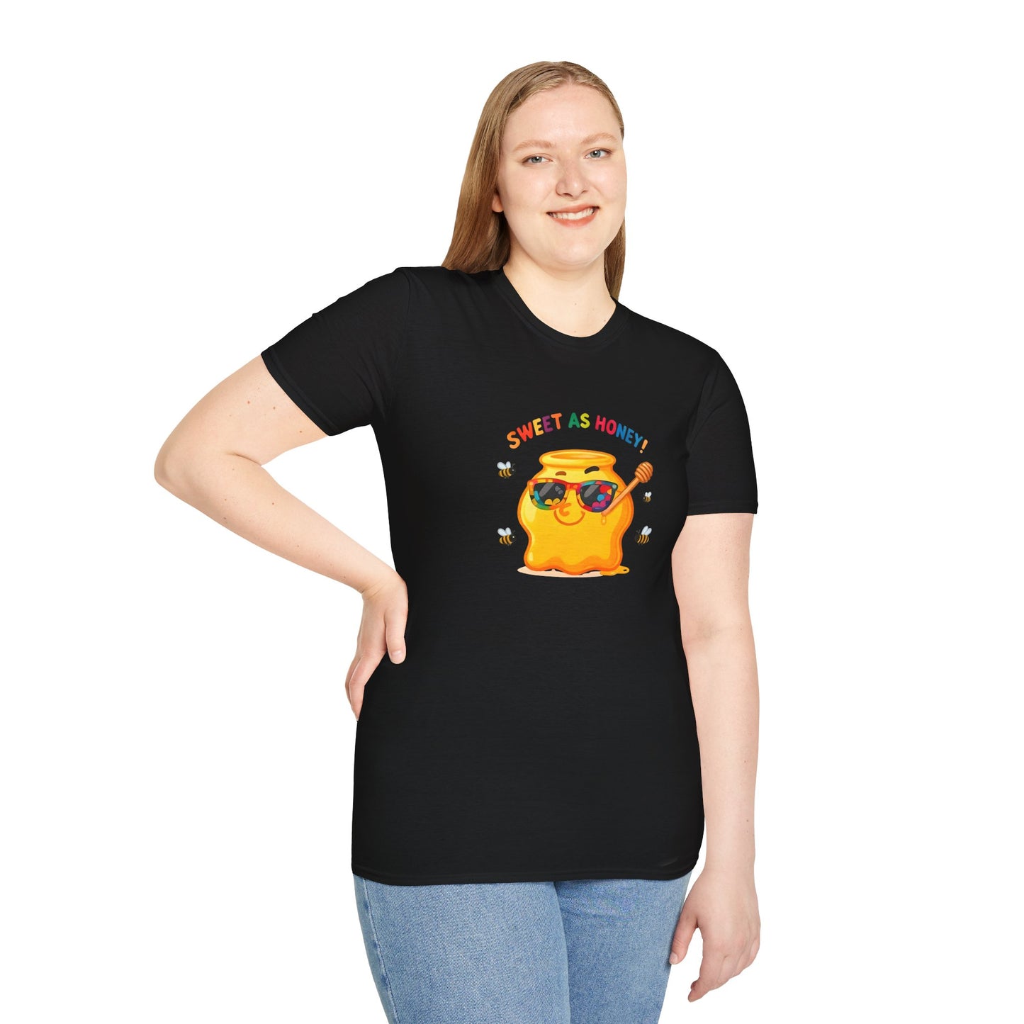 Sweet as Honey Unisex T-Shirt - Cute Graphic Tee, Casual Wear, Gift for Friends, Summer Fashion, Bee Lovers Gift