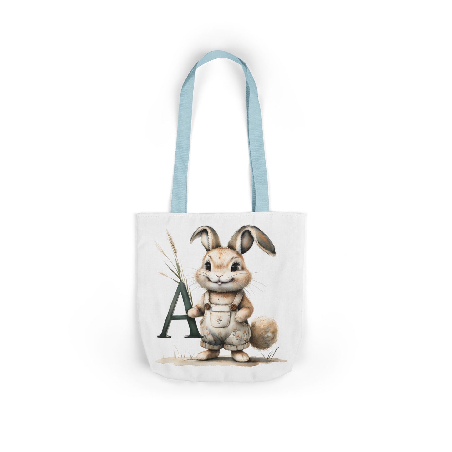 Charming Letter A Rabbit Canvas Tote Bag, Eco-Friendly Shopping, Perfect for Easter, Gift for Animal Lovers, Cute Eco Tote