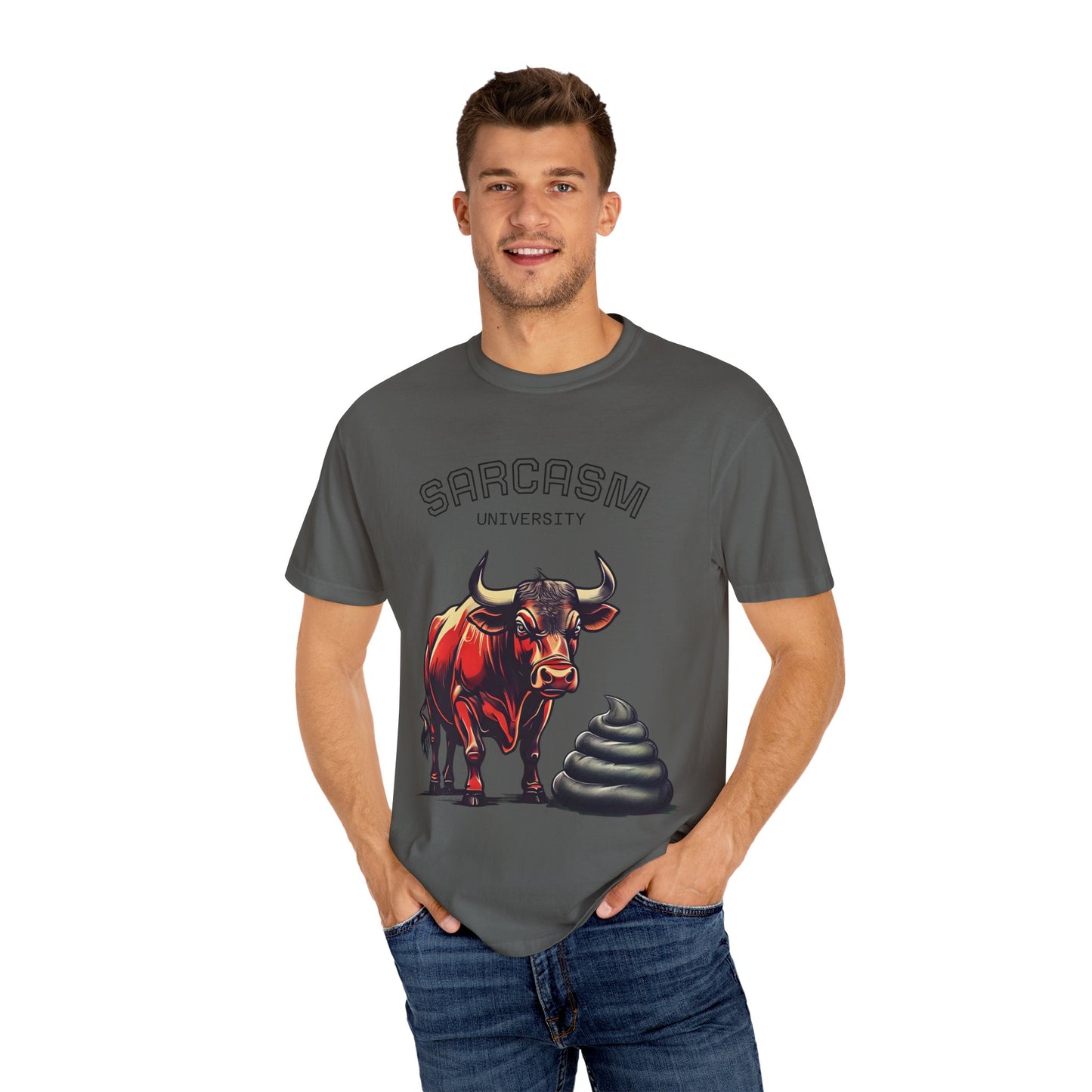 Sarcasm University Funny Bull Shit T-Shirt for a quirky gift, Casual Apparel, Perfect Gift for Birthdays, Unisex Tee