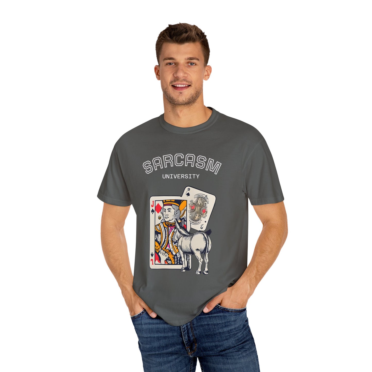 Sarcasm University, Whimsical Jackass Graphic Unisex T-Shirt, Gift for that special Jackass in your life, Cool Casual Wear, Perfect Gift