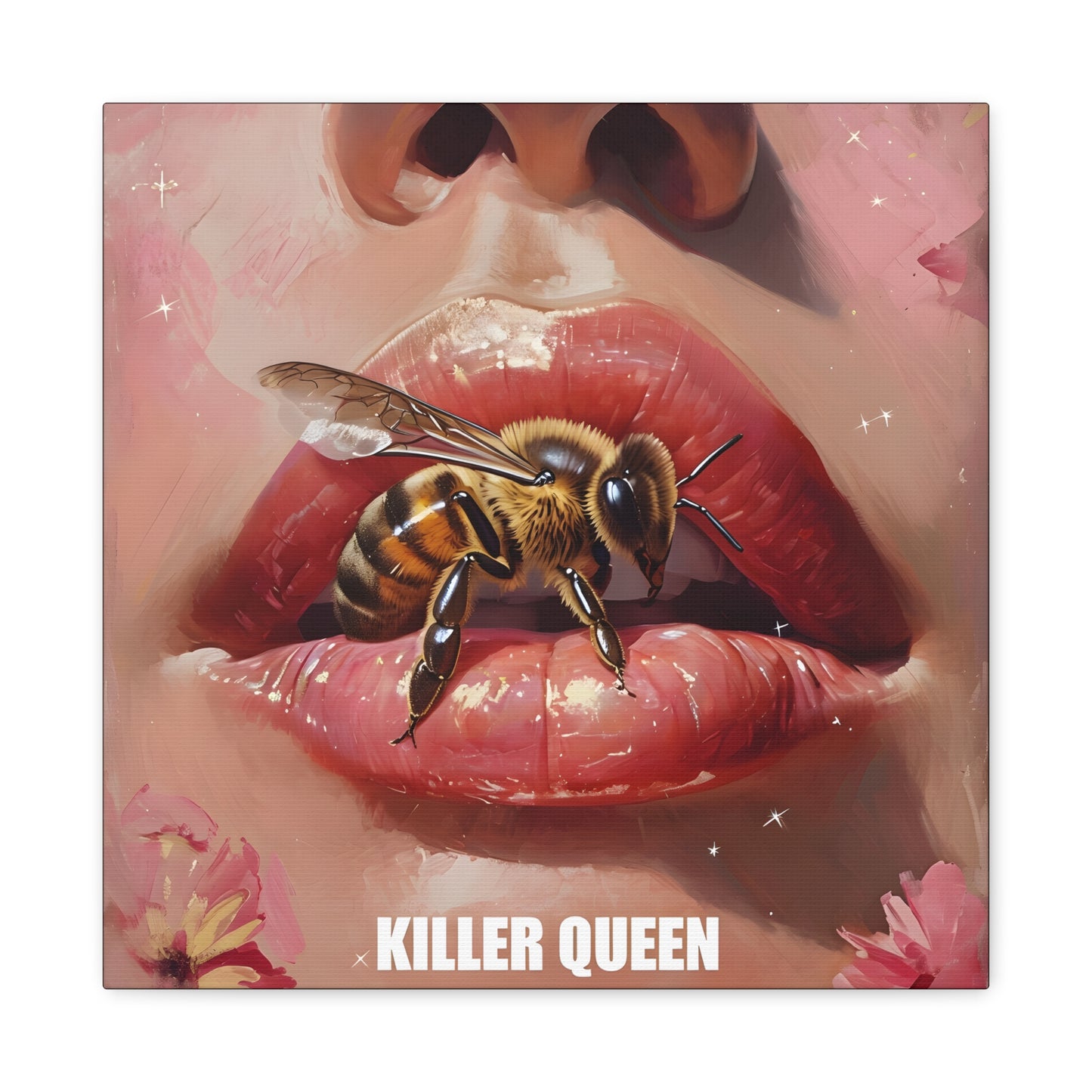 Surreal Killer Queen Canvas Art Print, Bold Wall Decor, Unique Gift for Her, Bee Lover Art, Vibrant Home Decor, Unique Design
