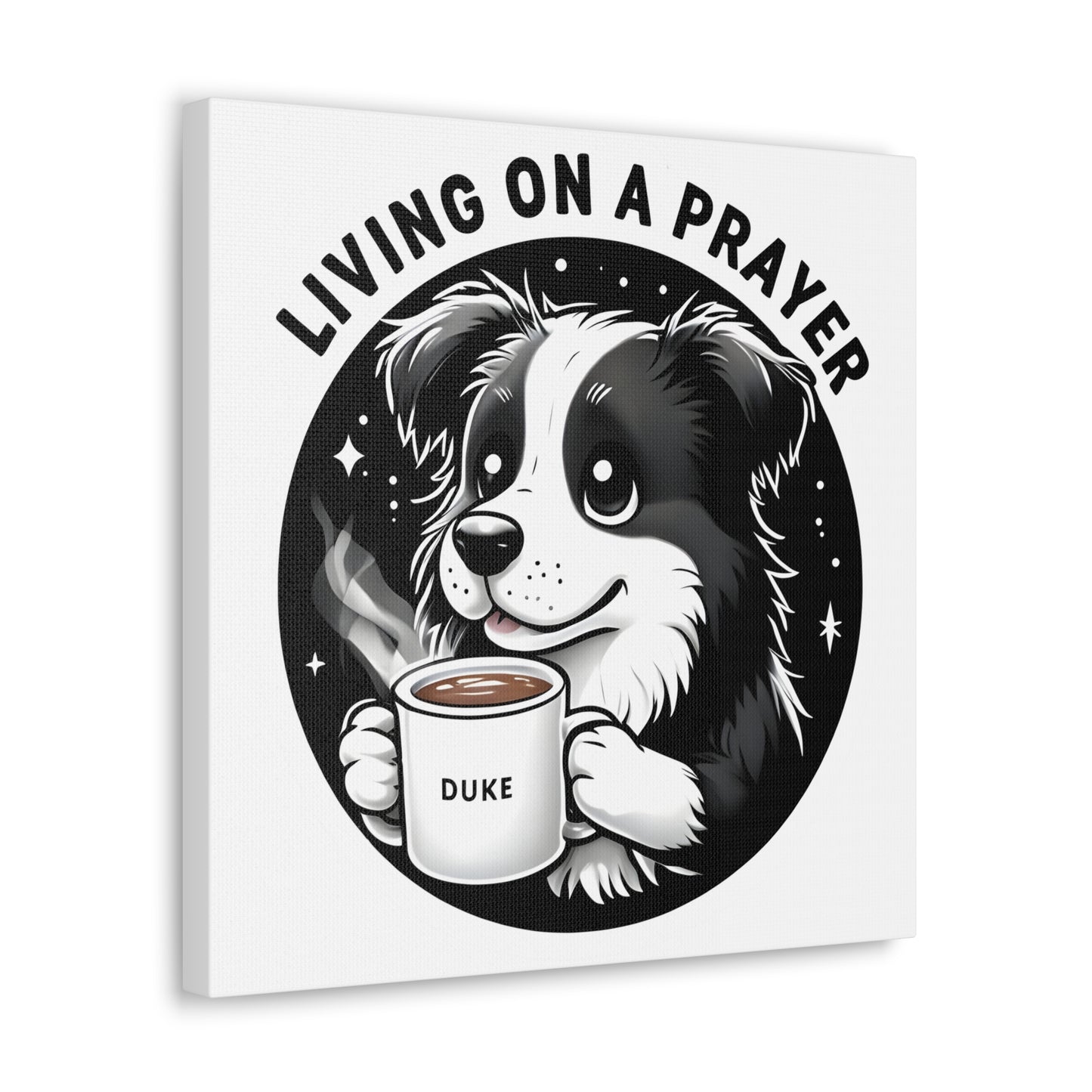 Music Inspired Canvas Art Classic, Border Collie, Duke, Dog Lover Gift, Cute Dog, Dog Mum Gift