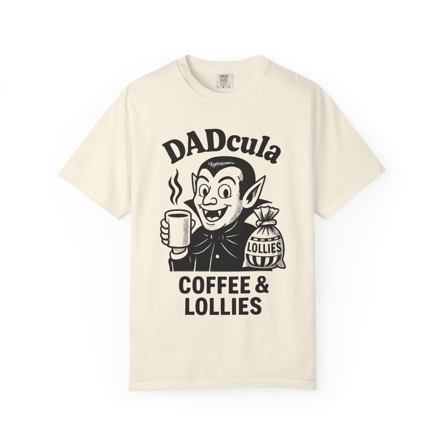 Coffee & Lollies Dad T-Shirt | Gift for Dad | Fun Tee for Father’s Day, Halloween, Parenting Humor, Unisex Cotton Shirt