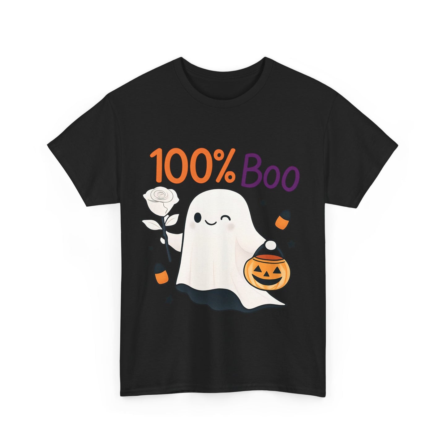 100% Boo Ghost Tee - Cute Halloween Unisex Shirt, Spooky T-Shirt, Halloween Costume Top, Fall Apparel, Ghost Lovers Gift