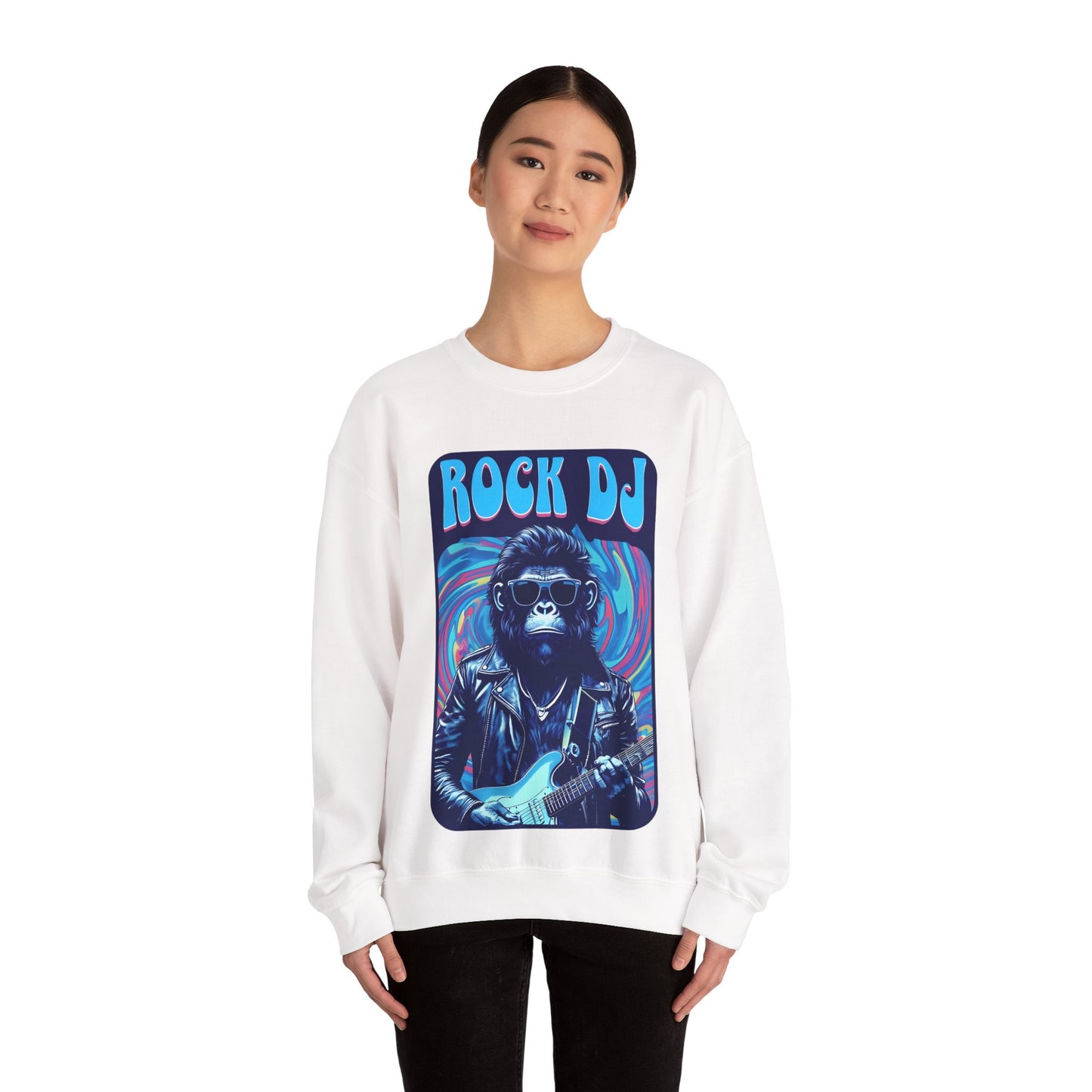 Rock DJ Ape Unisex Heavy Blend™ Rock DJ Ape Guitar, Cozy Music Lovers, Clothing, Warm Winter