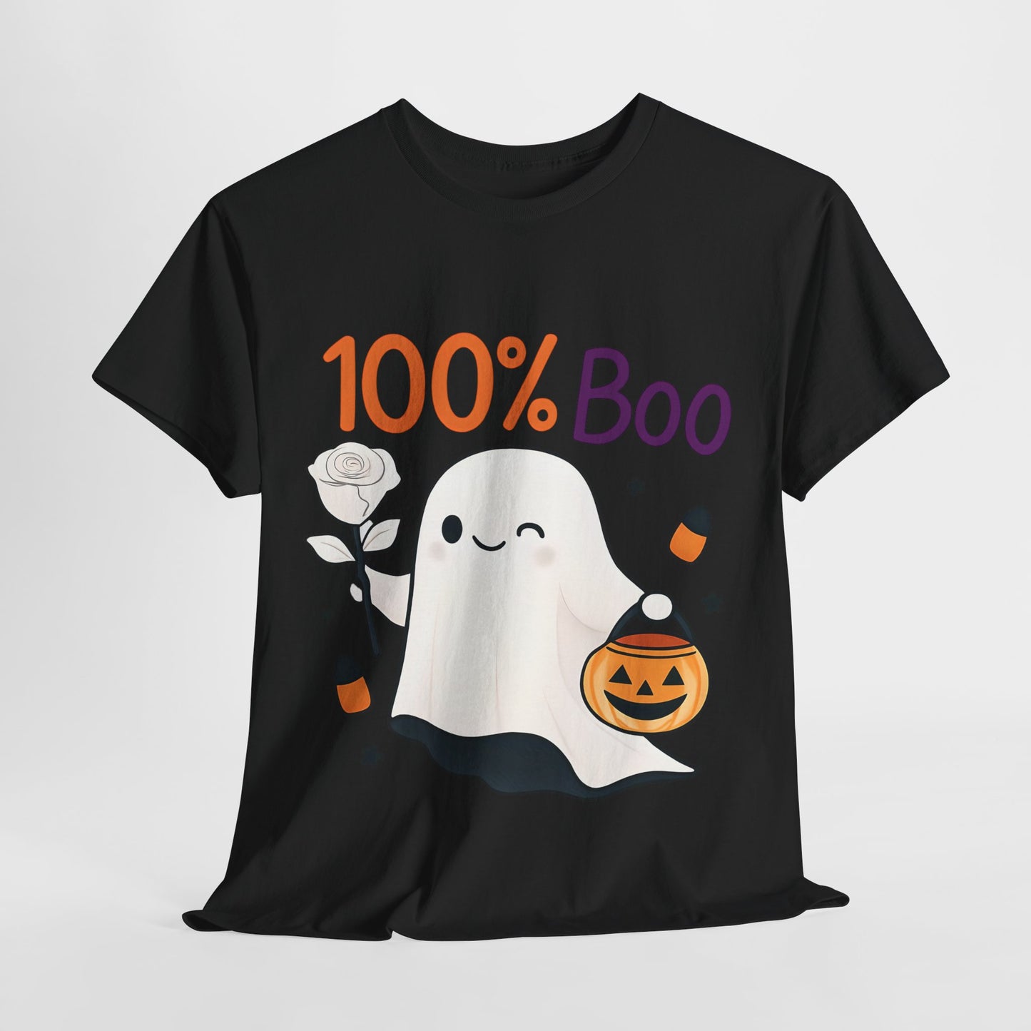 100% Boo Ghost Tee - Cute Halloween Unisex Shirt, Spooky T-Shirt, Halloween Costume Top, Fall Apparel, Ghost Lovers Gift