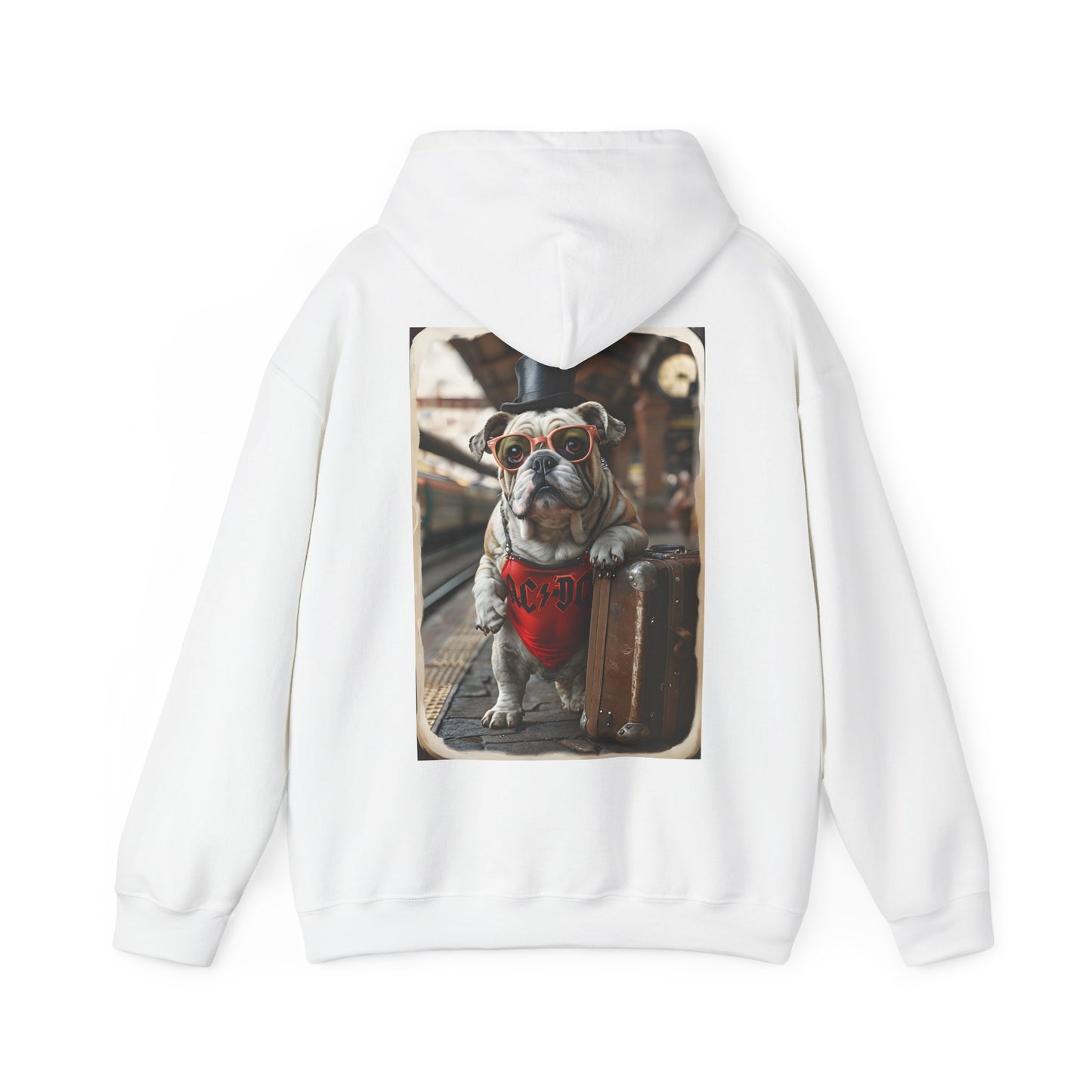 AC/DC Inspired Whole Lotta Rosie Bulldog Unisex Heavy Blend™ Hooded Sweatshirt