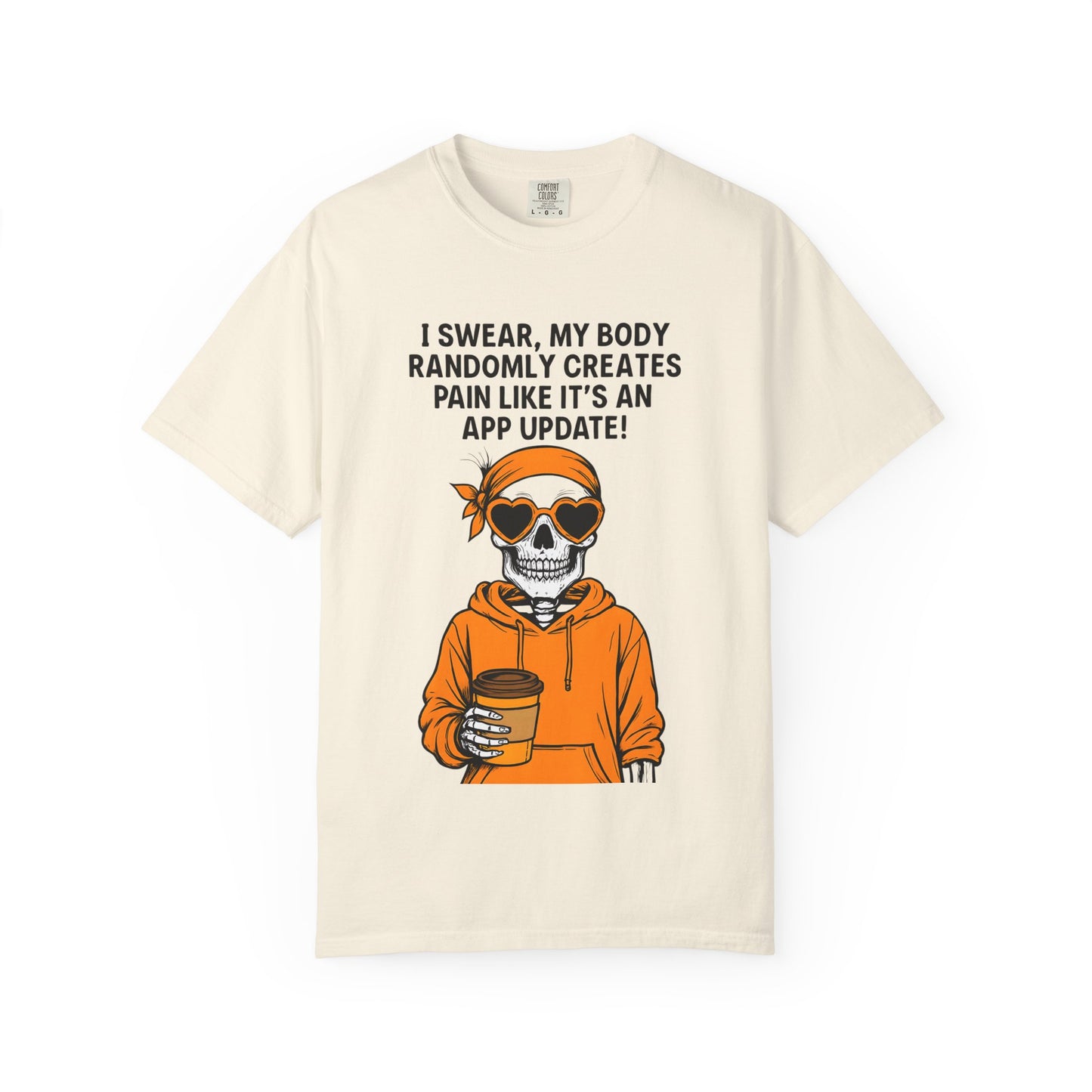 Funny Skeleton T-Shirt, Unisex Humor Tee, Gift for Tech Lovers, App Update Joke Shirt, Casual Wear