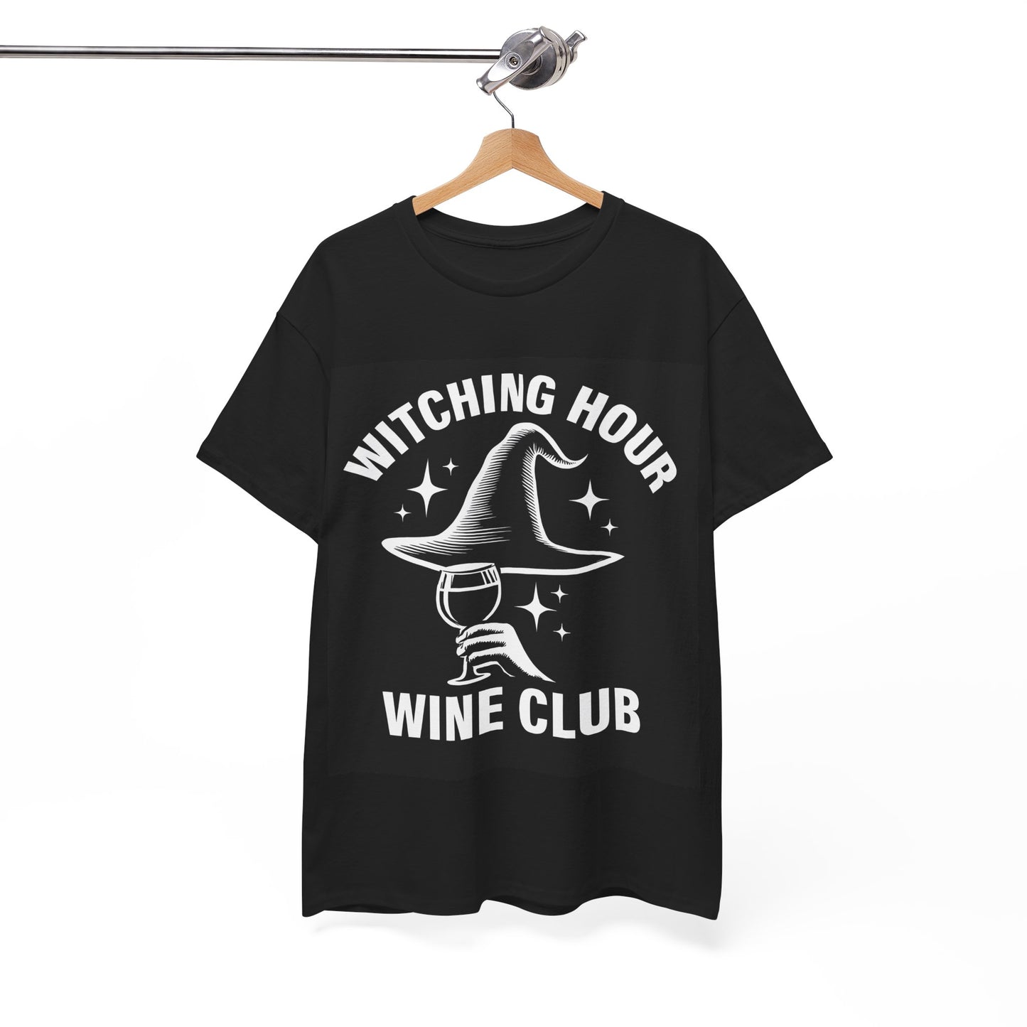 Witching Hour Wine Club Tee, Unisex Cotton Shirt, Cozy Halloween Apparel, Perfect Gift for Wine Lovers, Spooky Season Outfit