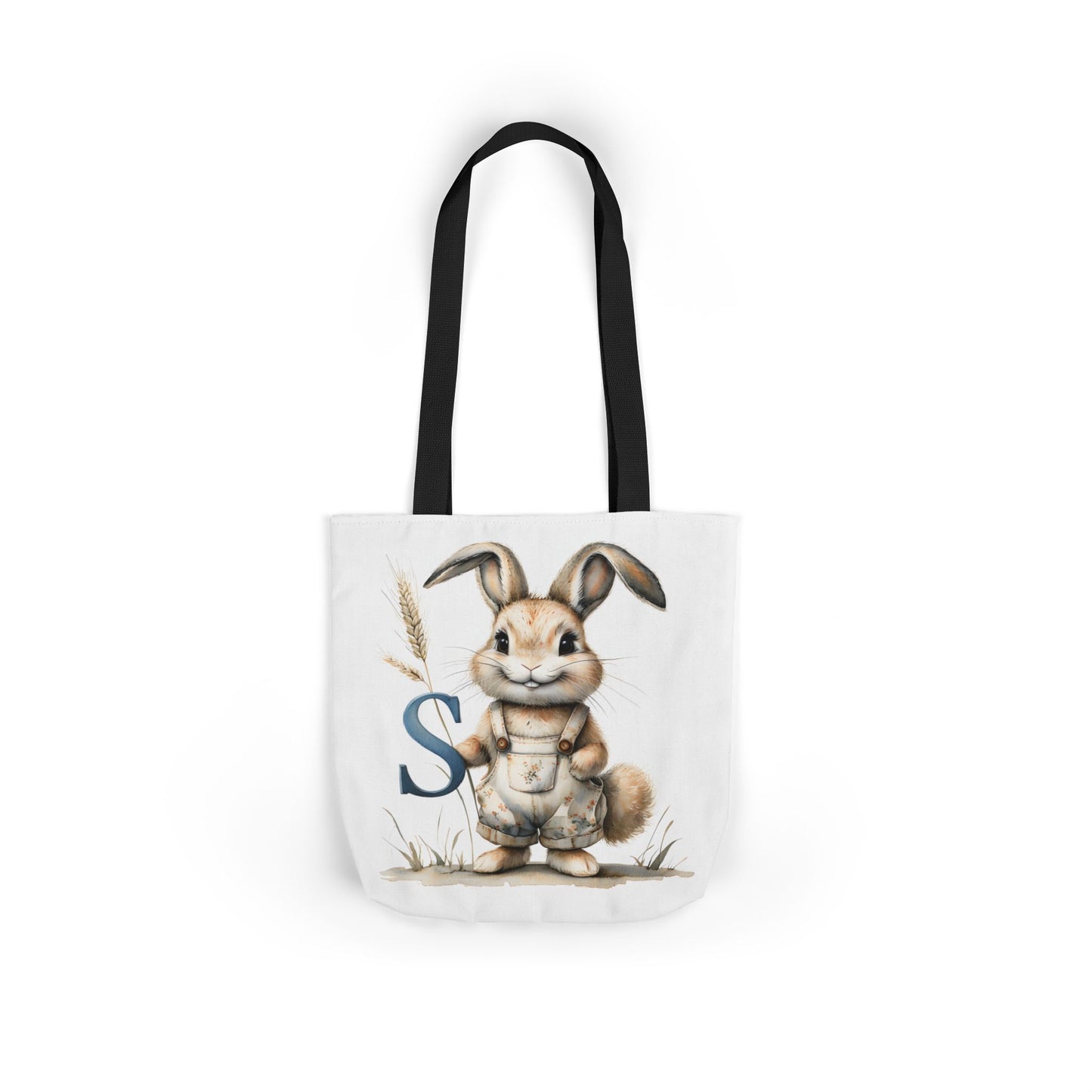 Adorable Letter S Bunny Canvas Tote Bag | Cute Easter Gift, Eco-Friendly Shopper, Spring Decor, Farmhouse Style