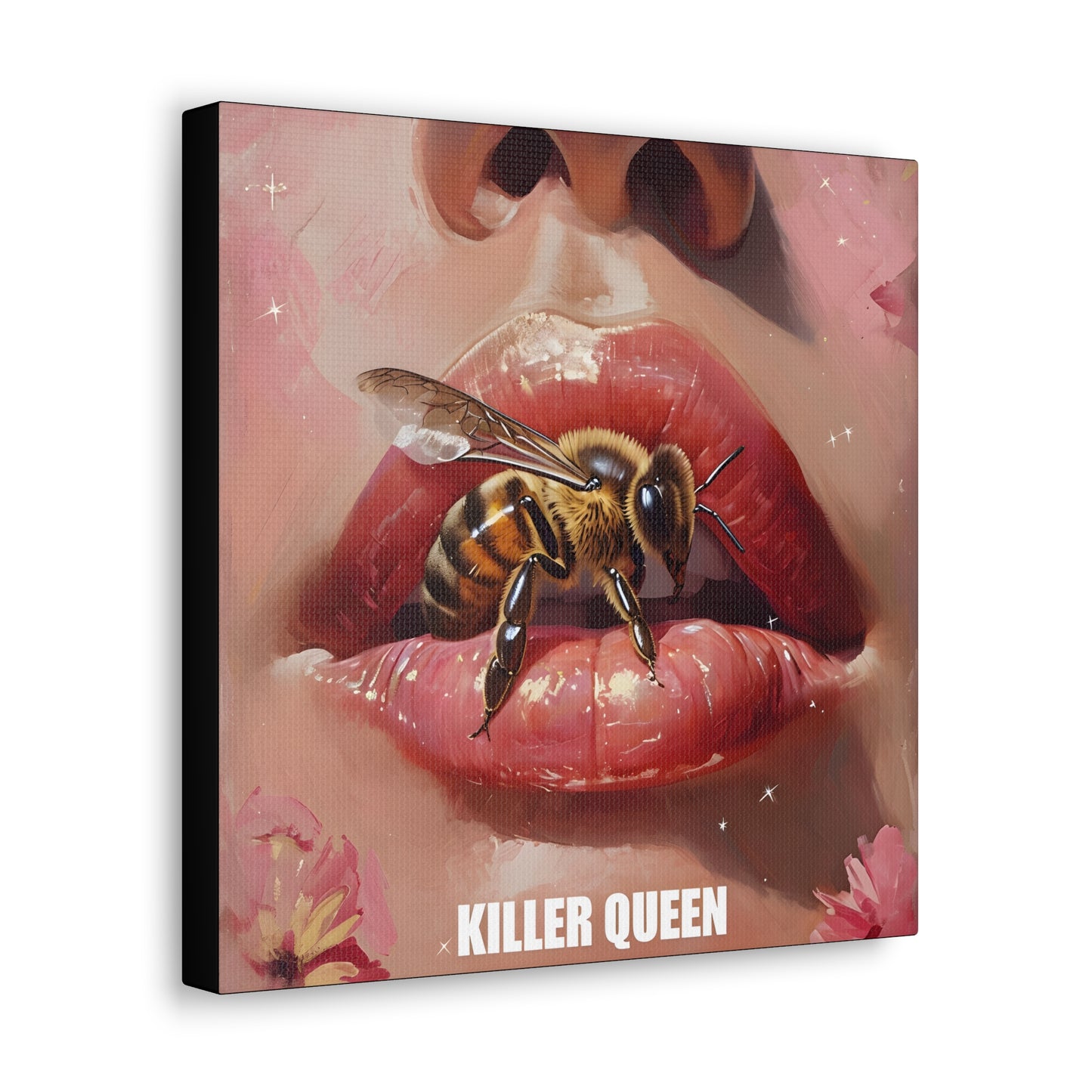 Surreal Killer Queen Canvas Art Print, Bold Wall Decor, Unique Gift for Her, Bee Lover Art, Vibrant Home Decor, Unique Design