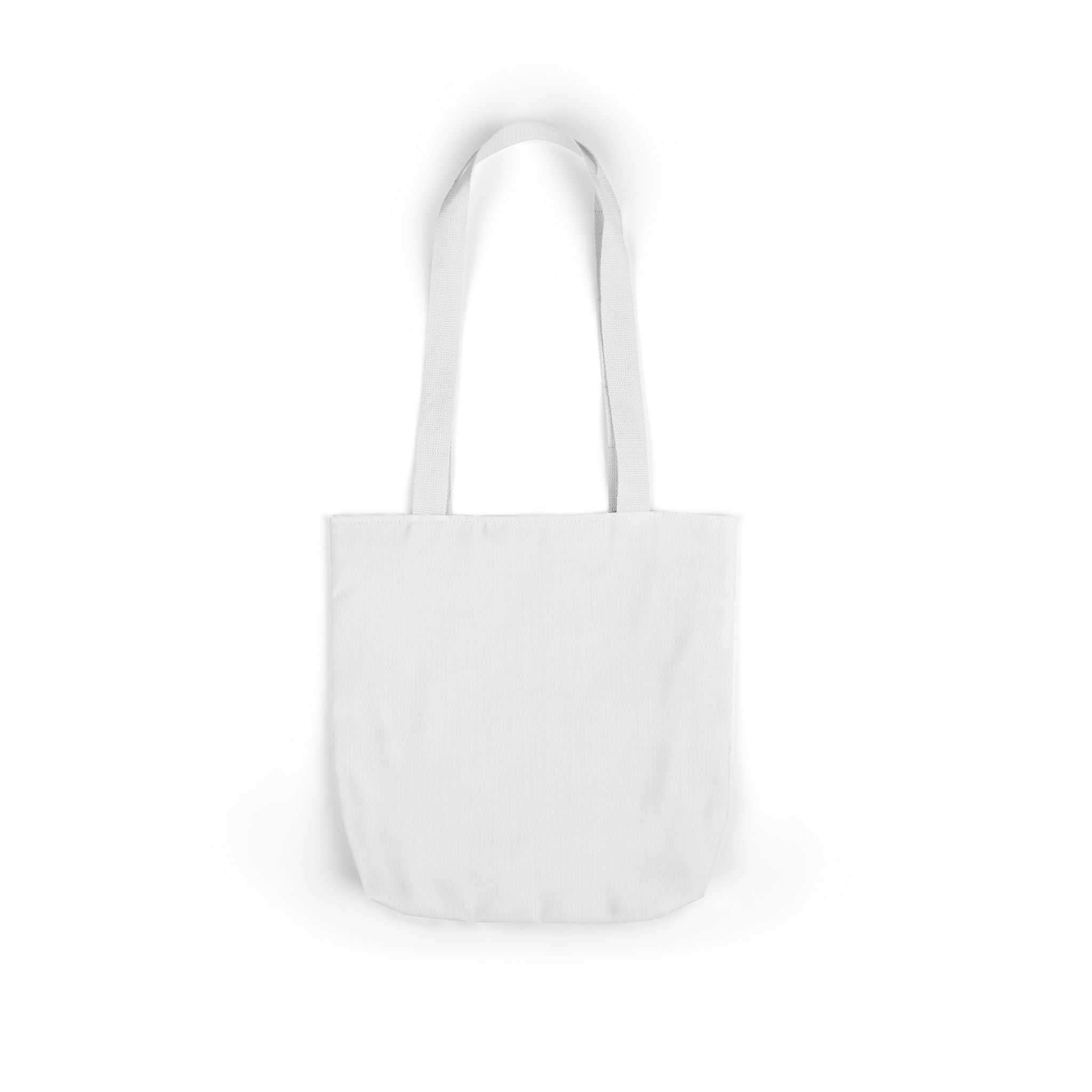 Bunny canvas tote bag with white strap and blank-looking white front panel