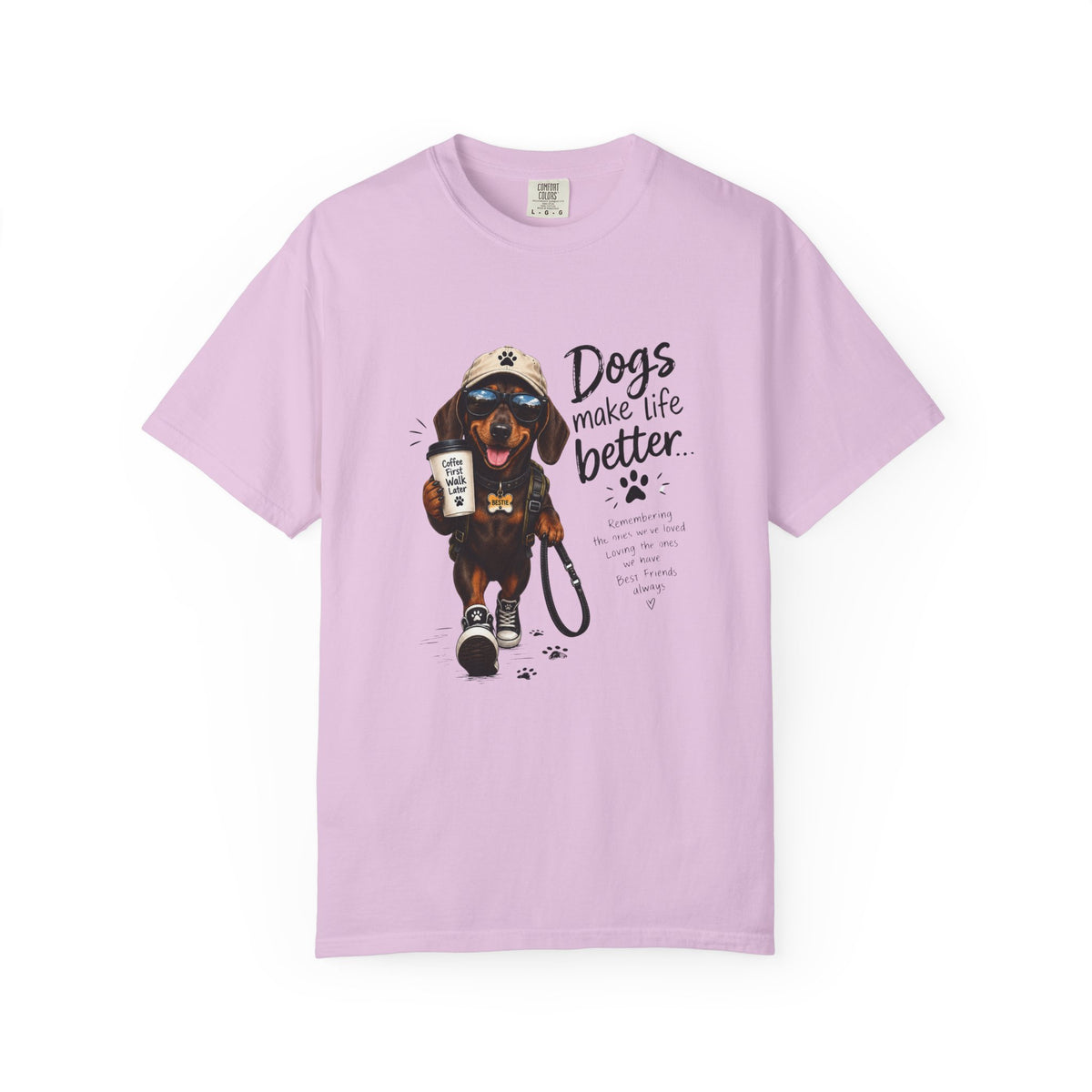 Dog Lovers Dachshund T‑Shirt — "Dogs Make Life Better" Graphic Tee