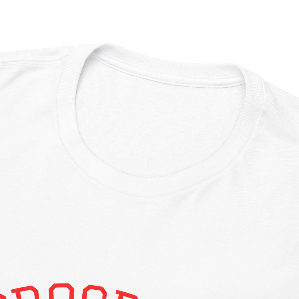 White unisex cotton tee crew neck with ribbed collar