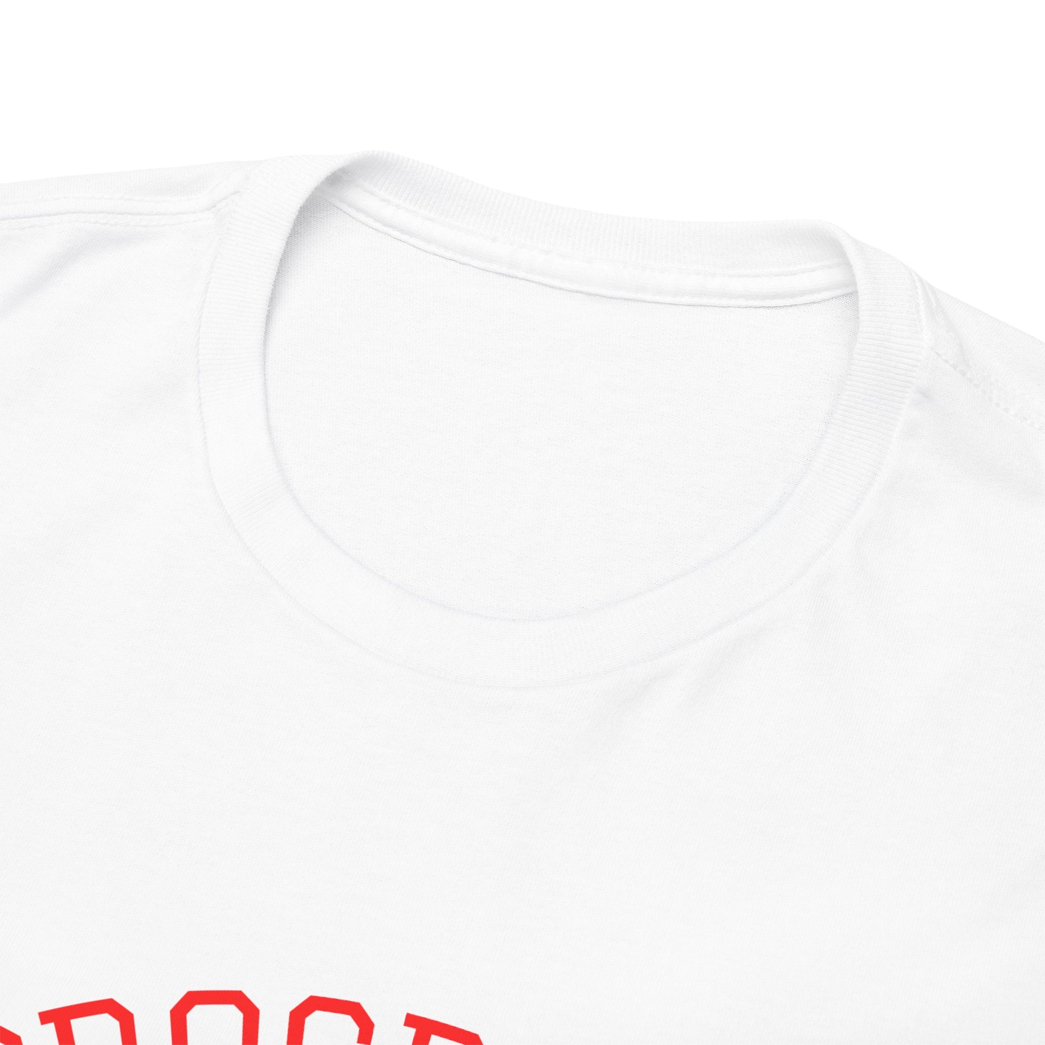 White unisex cotton tee crew neck with ribbed collar
