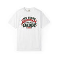 White T-shirt with “My First Christmas as a Daddy 2026” front graphic
