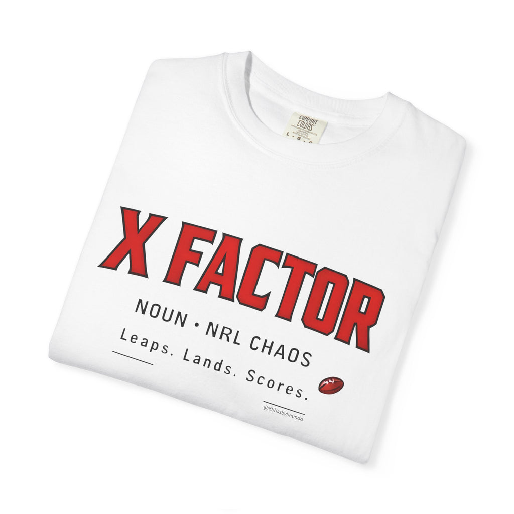 X factor Graphic T-Shirt — 'X factor' Sports Humour Tee with Definition Print