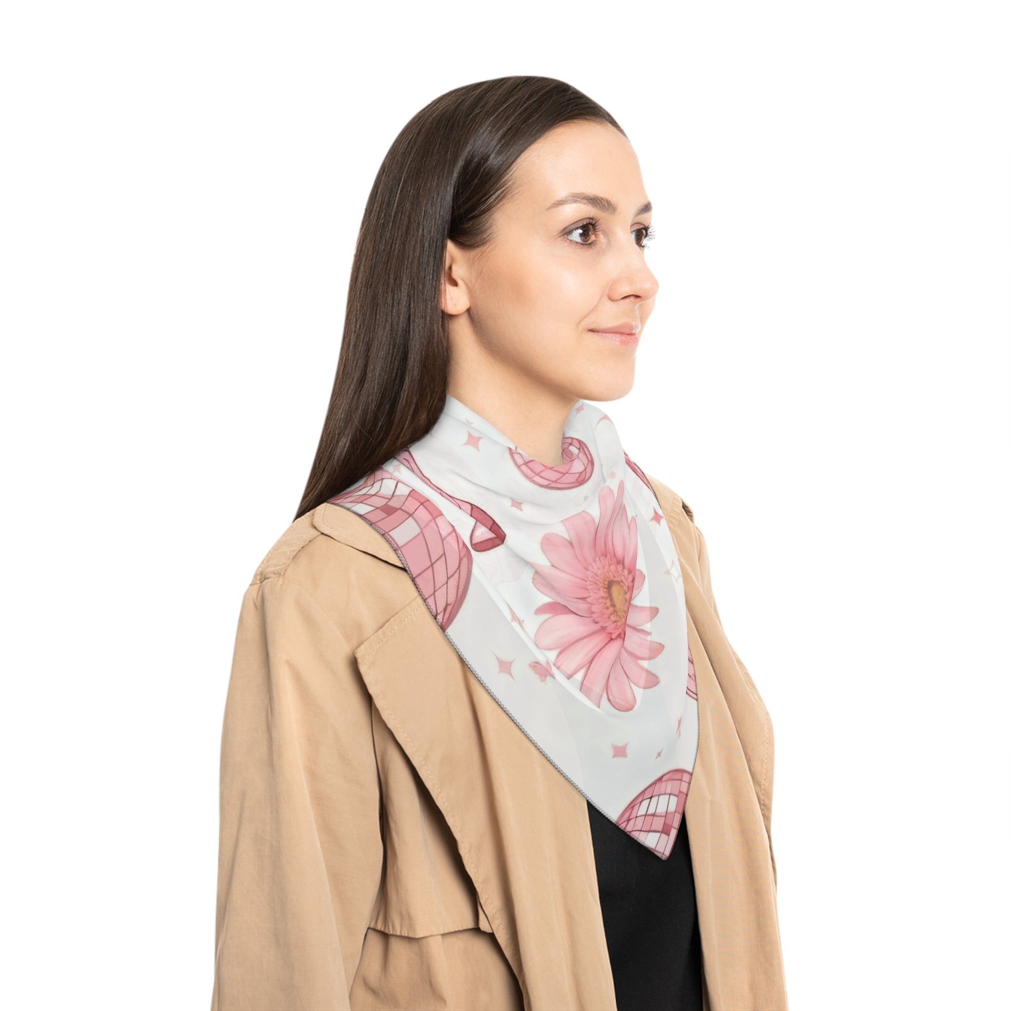 Delicate  Daisies, Cowboy Hats & Boots Silk-Look Scarf — Western Print Poly Scarf