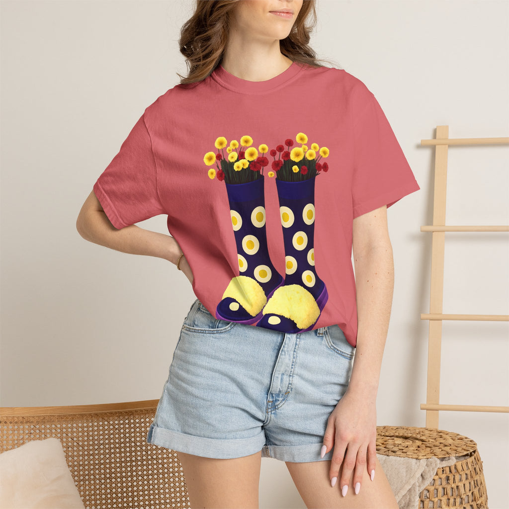 Step Into Kindness T-Shirt – Floral Rain Boot Graphic Tee