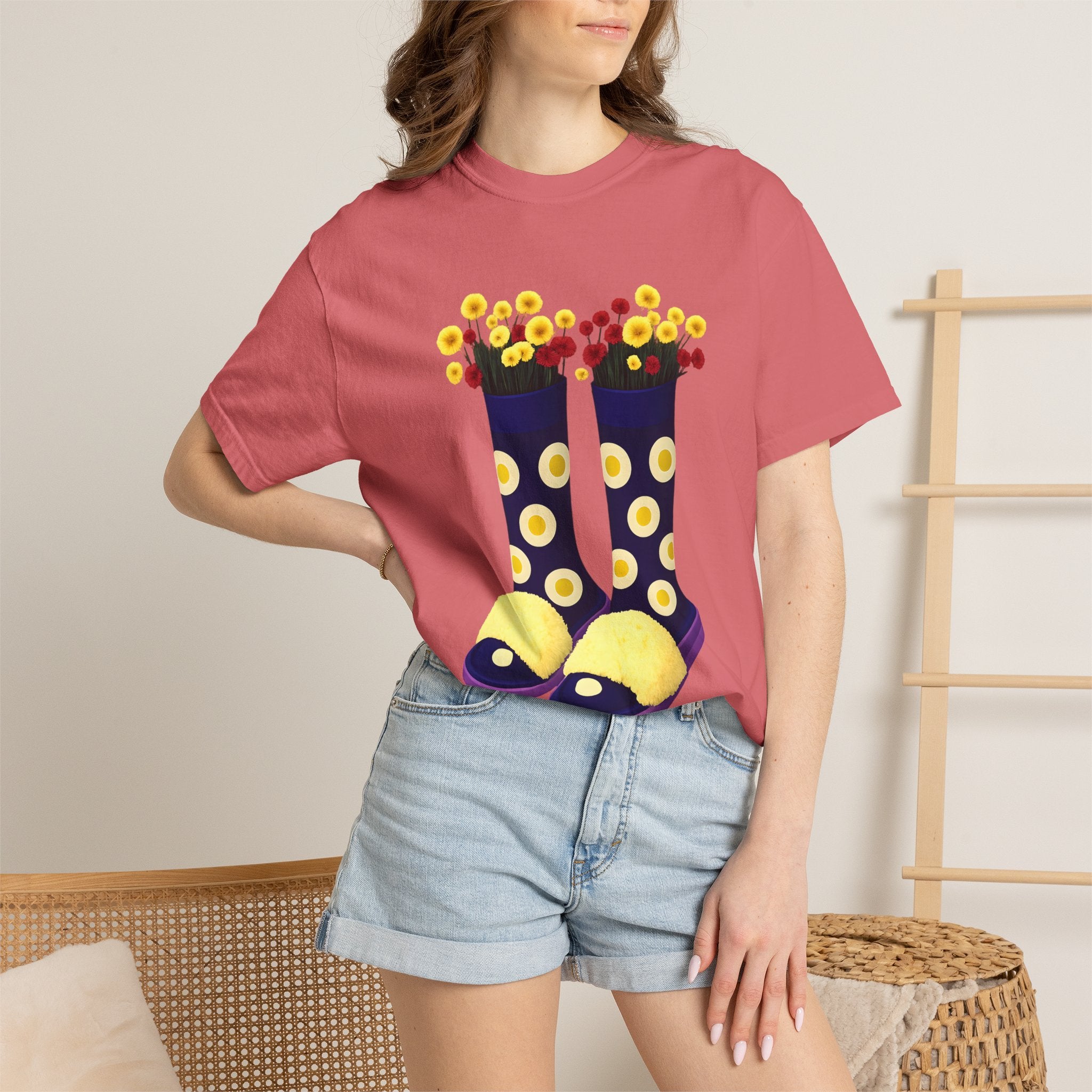 Step Into Kindness T-Shirt – Floral Rain Boot Graphic Tee