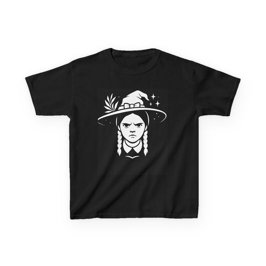 Kids Black Graphic Tee - Witchy Vibes, Perfect for Halloween, Birthdays, Everyday Wear, Magician Costume, Cool Kids Fashion