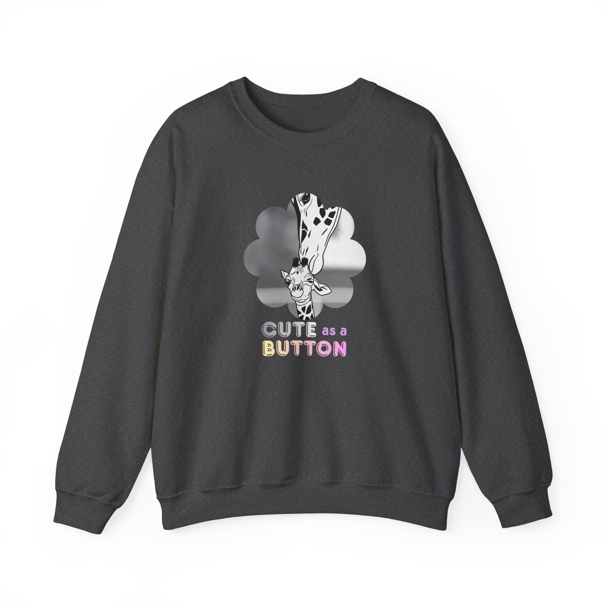 Crewneck Sweatshirt — Cute as a Button Giraffe Graphic