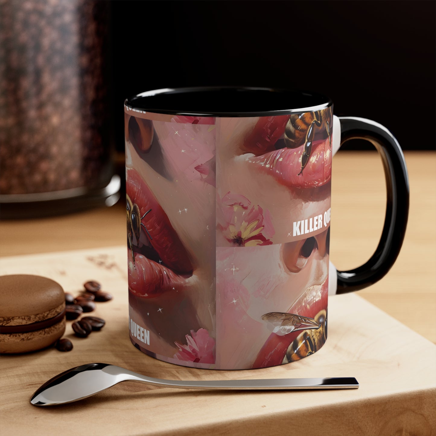 Surreal Killer Queen Bee Coffee Mug, Colorful Art Mug, 11oz Accent Mug, Unique Gifts, Home Decor, Bee Lover Gift, Artistic Drinkware